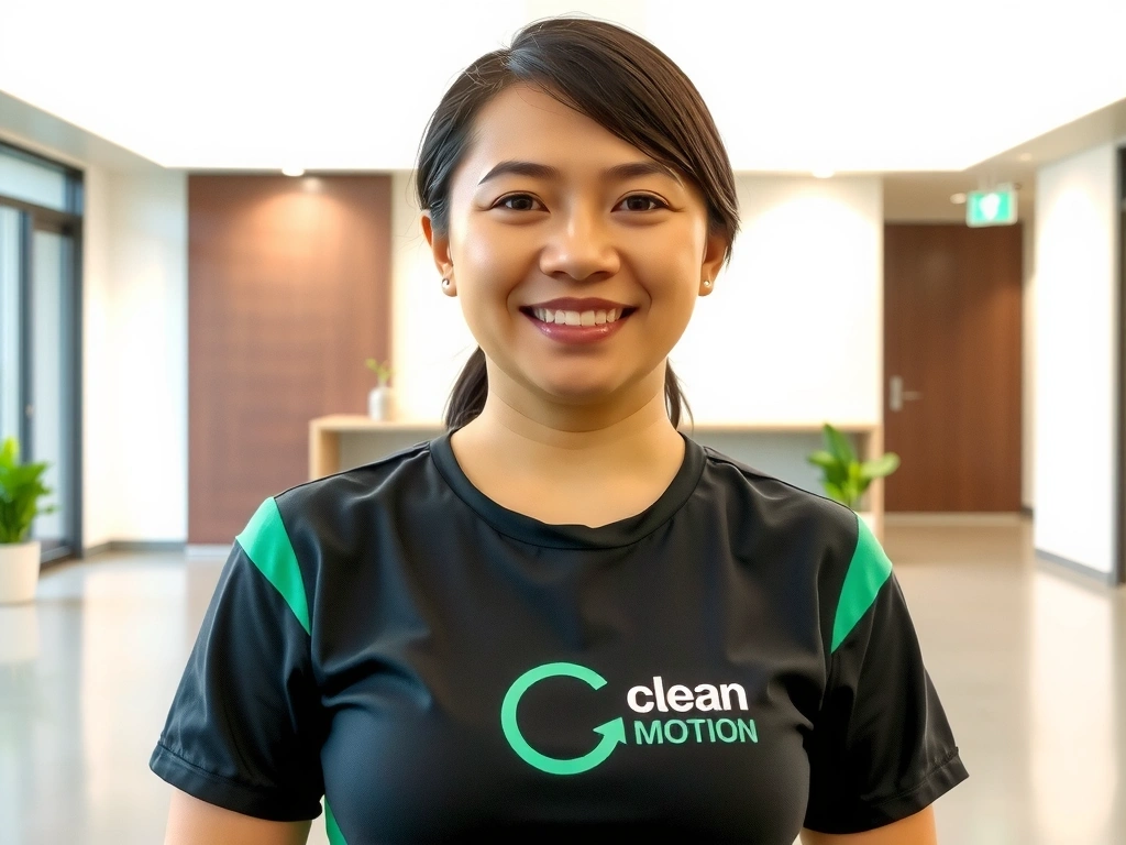 Maria Santos, Lead Housekeeping Manager at CleanMotion, professional headshot