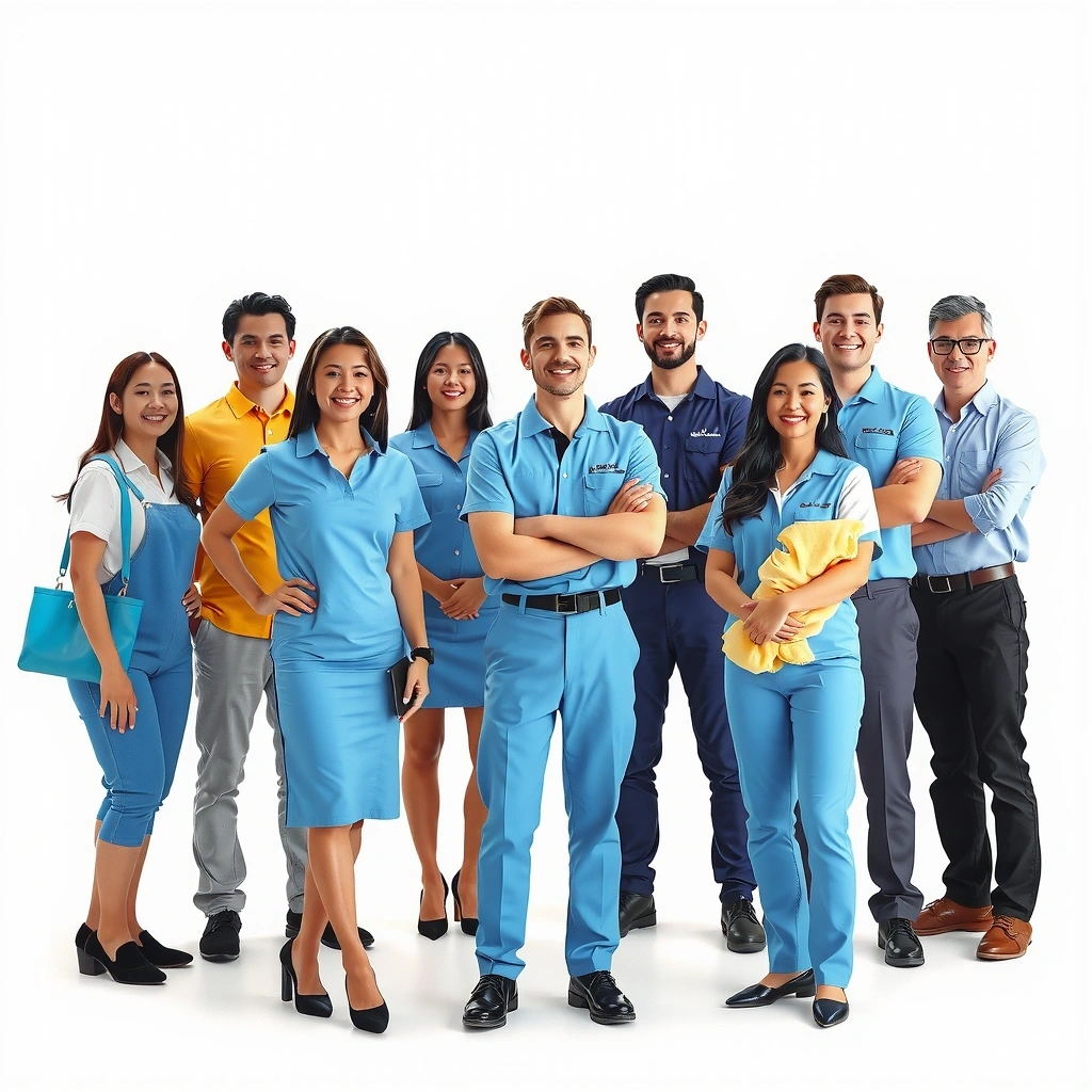 CleanMotion team members in professional uniforms