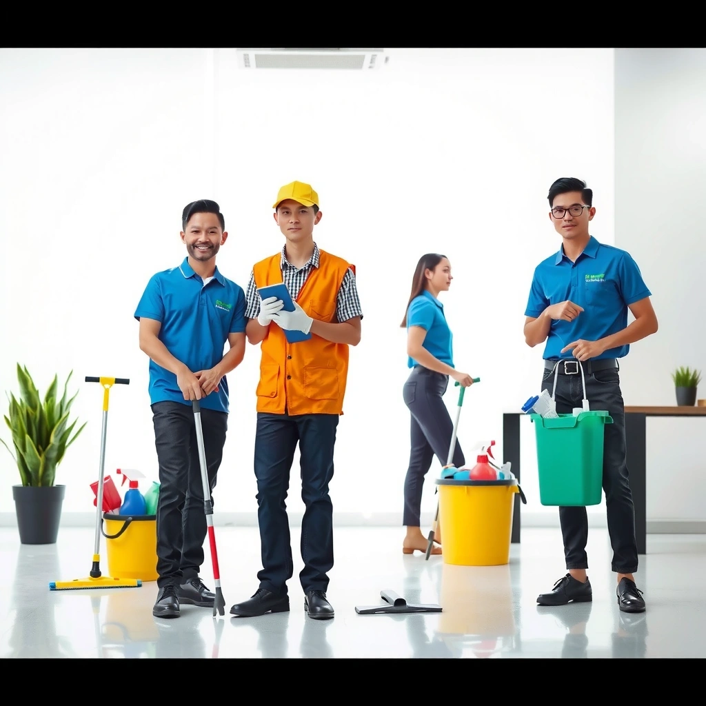 Professional cleaning service team working in Cebu City